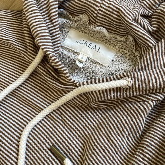 The Great. The Teammate Hoodie Cider Stripe. Size 0. - Picture 6 of 6
